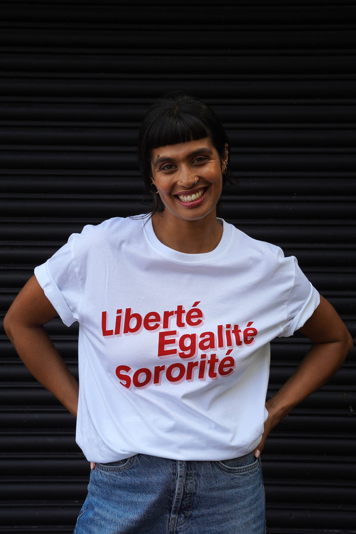 Liberté, Egalité, Sororité® White Organic Cotton T-Shirt