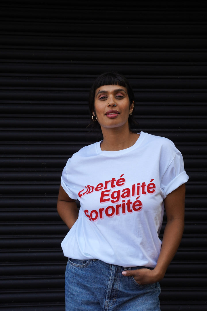 Liberté, Egalité, Sororité® White Organic Cotton T-Shirt