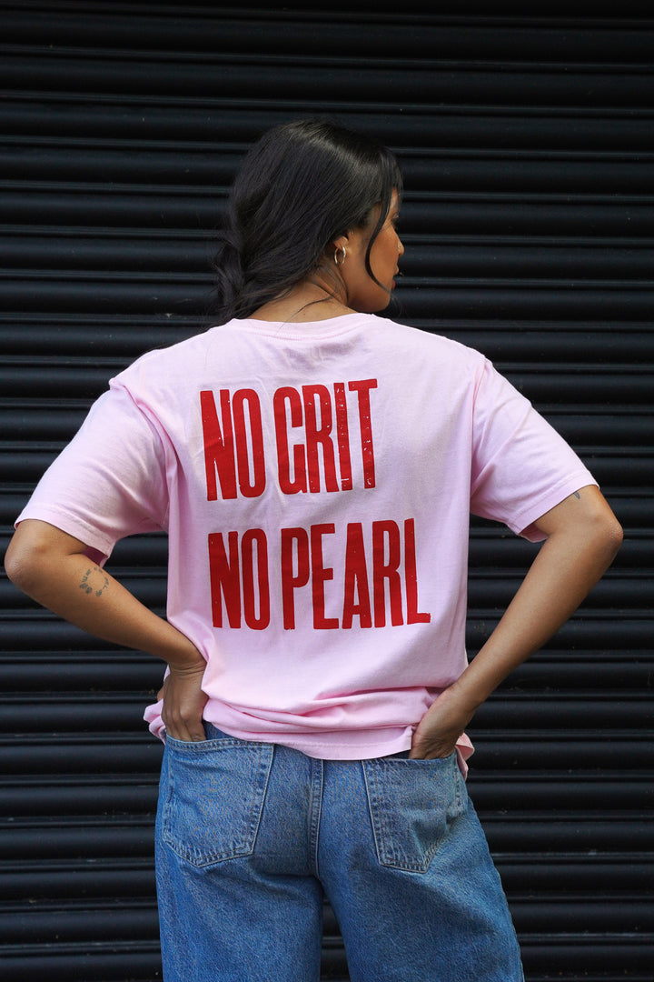 No Grit No Pearl Organic Cotton T-Shirt in Stonewash Pink
