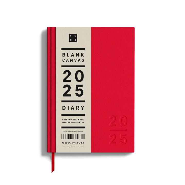 Blank Canvas Red 2025 Diary Diary Black & Beech