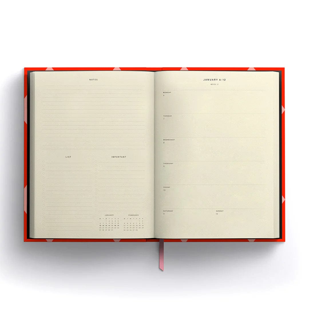 Blank Canvas Red 2025 Diary Diary Black & Beech