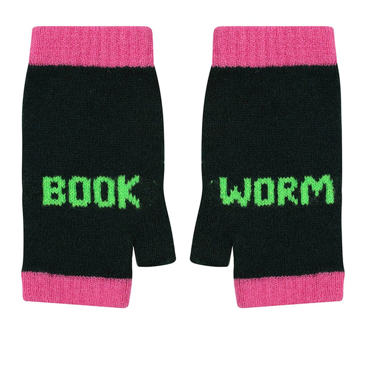 Book Worm Mittens in Tartan Green & Bubblegum Gloves & Mittens Black & Beech