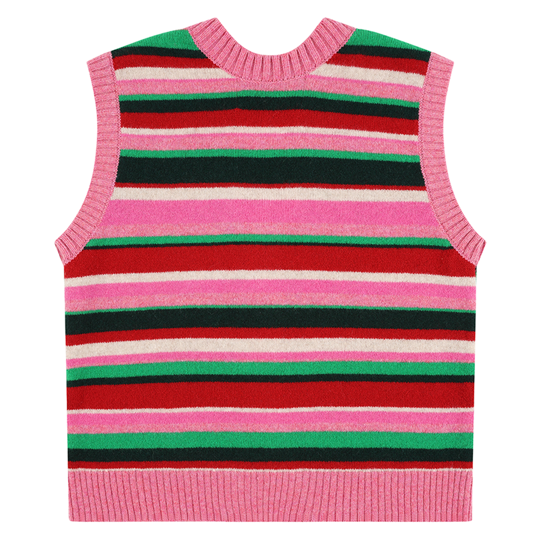 *PRE ORDER* Fairisle Lambswool Waistcoat in Bubblegum