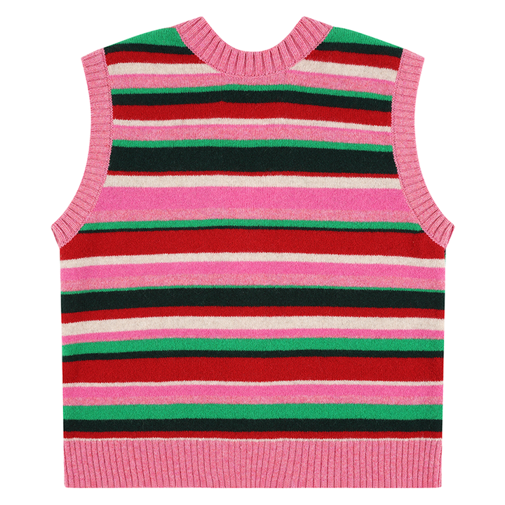 *PRE ORDER* Fairisle Lambswool Waistcoat in Bubblegum