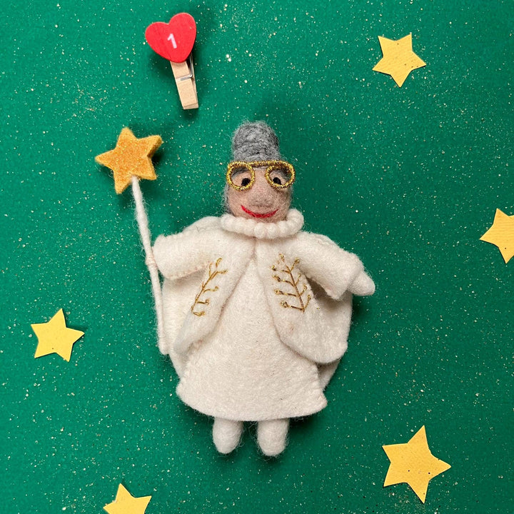 Handmade Felt Faith the Fairy Godmother Christmas Decoration