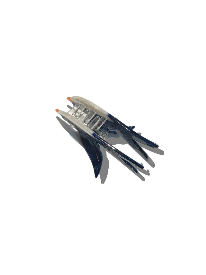 Hand - painted Swallow Bird Claw Hair Clip - Black &amp; Beech