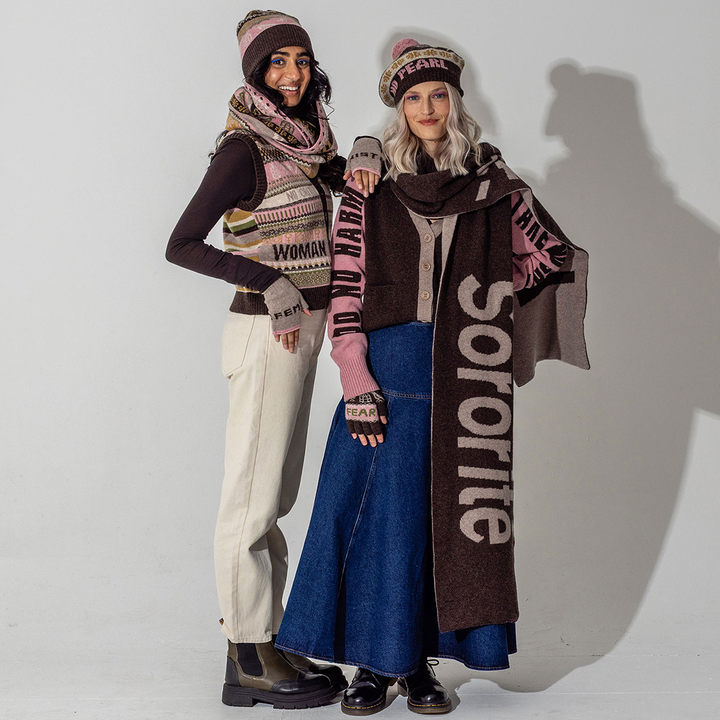 *PRE-ORDER* Do No Harm Take No Shit Lambswool Cardigan in Cocoa & Calamine
