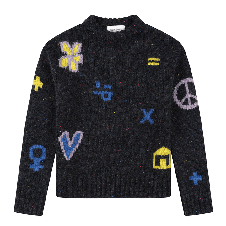 Cosmos Jumper in Nyx Jumpers Black & Beech
