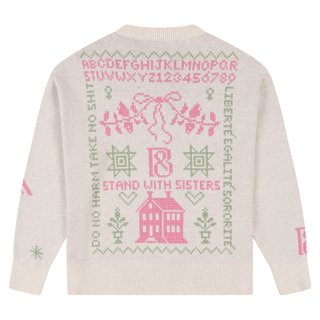 Cross Stitch Jumper in Ecru Jumper Black & Beech