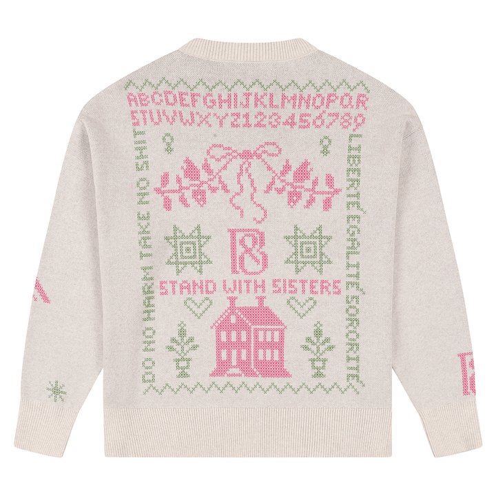 Cross Stitch Jumper in Ecru Jumper Black & Beech