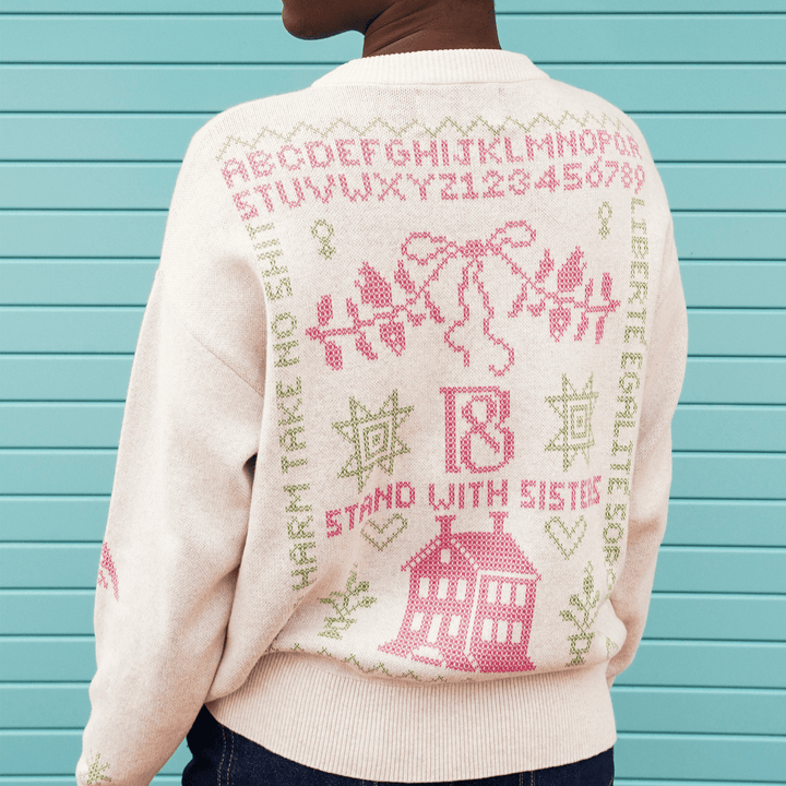 Cross Stitch Jumper in Ecru - Pre Order Jumper Black & Beech