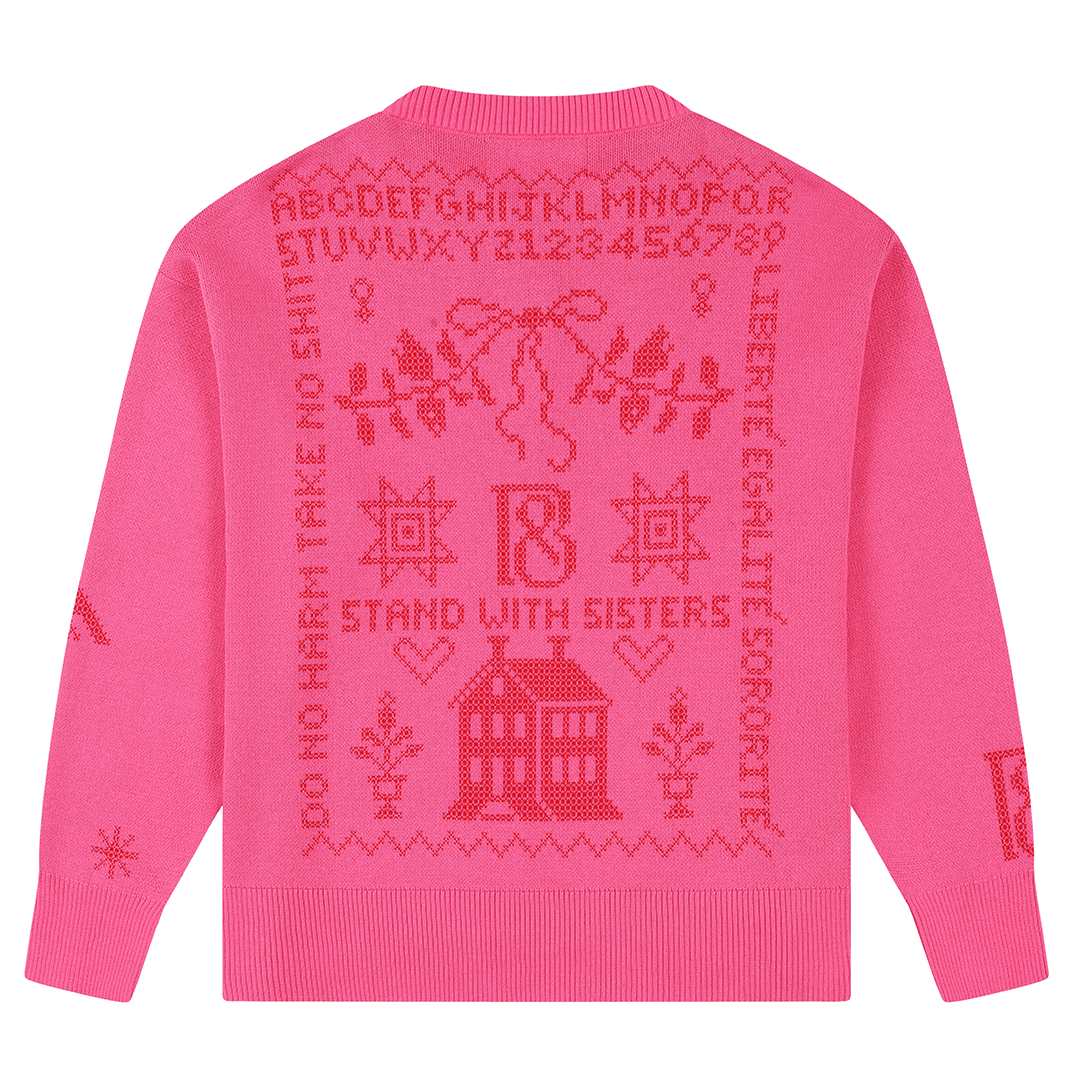 Cross Stitch Jumper in Hibiscus Jumper Black & Beech