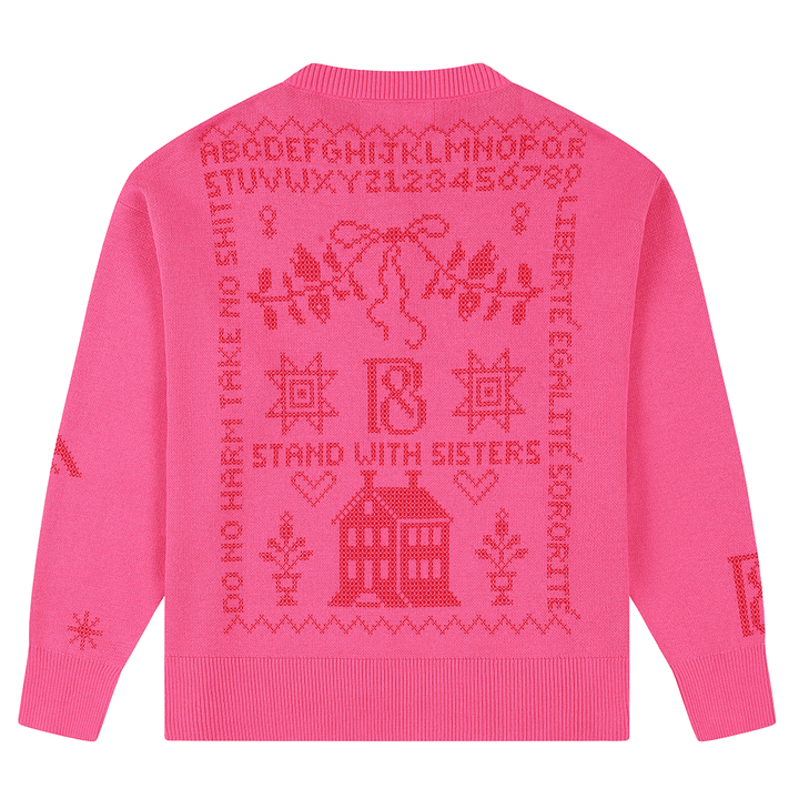 Cross Stitch Jumper in Hibiscus Jumper Black & Beech
