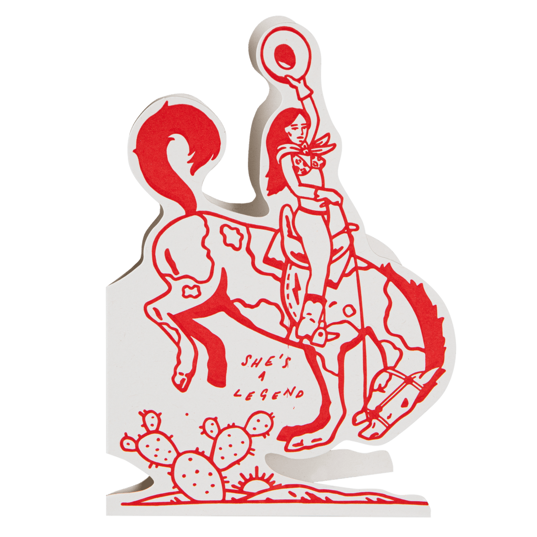 She's A Legend Cowgirl | Cut-Out - Greeting Card - Black & Beech