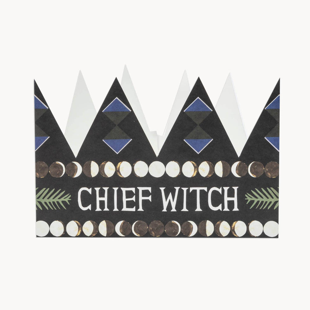 Chief Witch Party Hat - Black & Beech