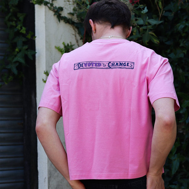 Devoted to Change T-Shirt in Pink T-shirts Black & Beech