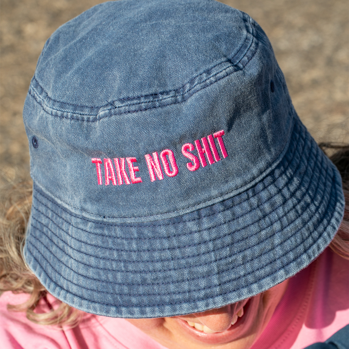Do No Harm Take No Shit Bucket Hat in Stonewash Blue