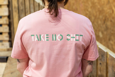 Do No Harm Take No Shit Deep Dusky Pink Cotton T-Shirt Black & Beech