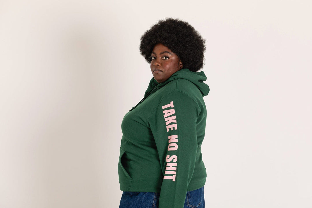 Do No Harm Take No Shit Hoodie in Green Sweatshirts Black & Beech