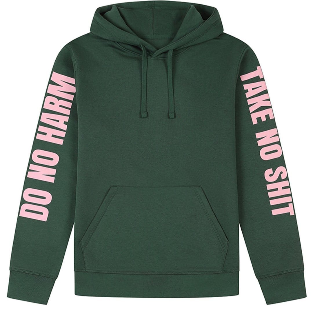 Do No Harm Take No Shit Hoodie in Green Sweatshirts Black & Beech