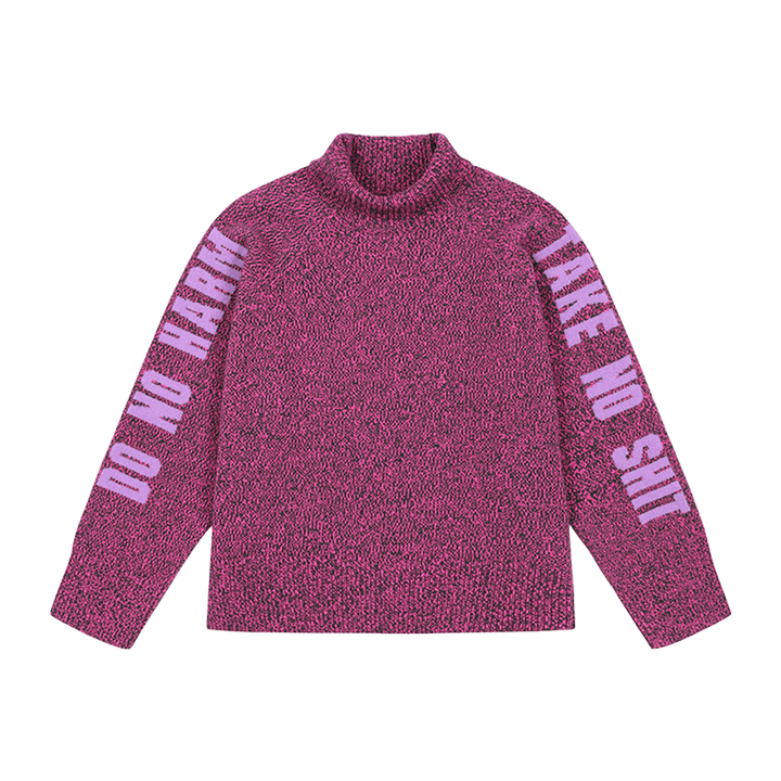 Do No Harm Take No Shit Merino Funnel Jumper in Anemone Jumpers Black & Beech