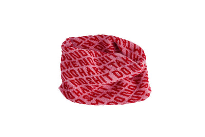 Do No Harm Take No Shit Slogan Snood in French Rose & Rouge Snood Black & Beech