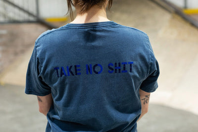 Do No Harm Take No Shit Stone Wash Denim Cotton T-Shirt T-shirts Black & Beech