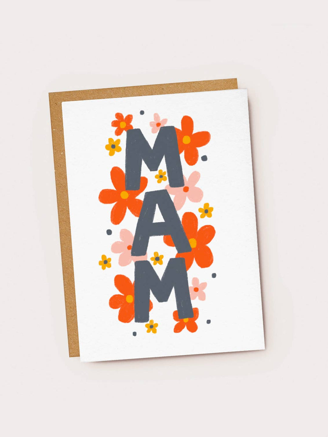 Mam Welsh Language Card - Black &amp; Beech