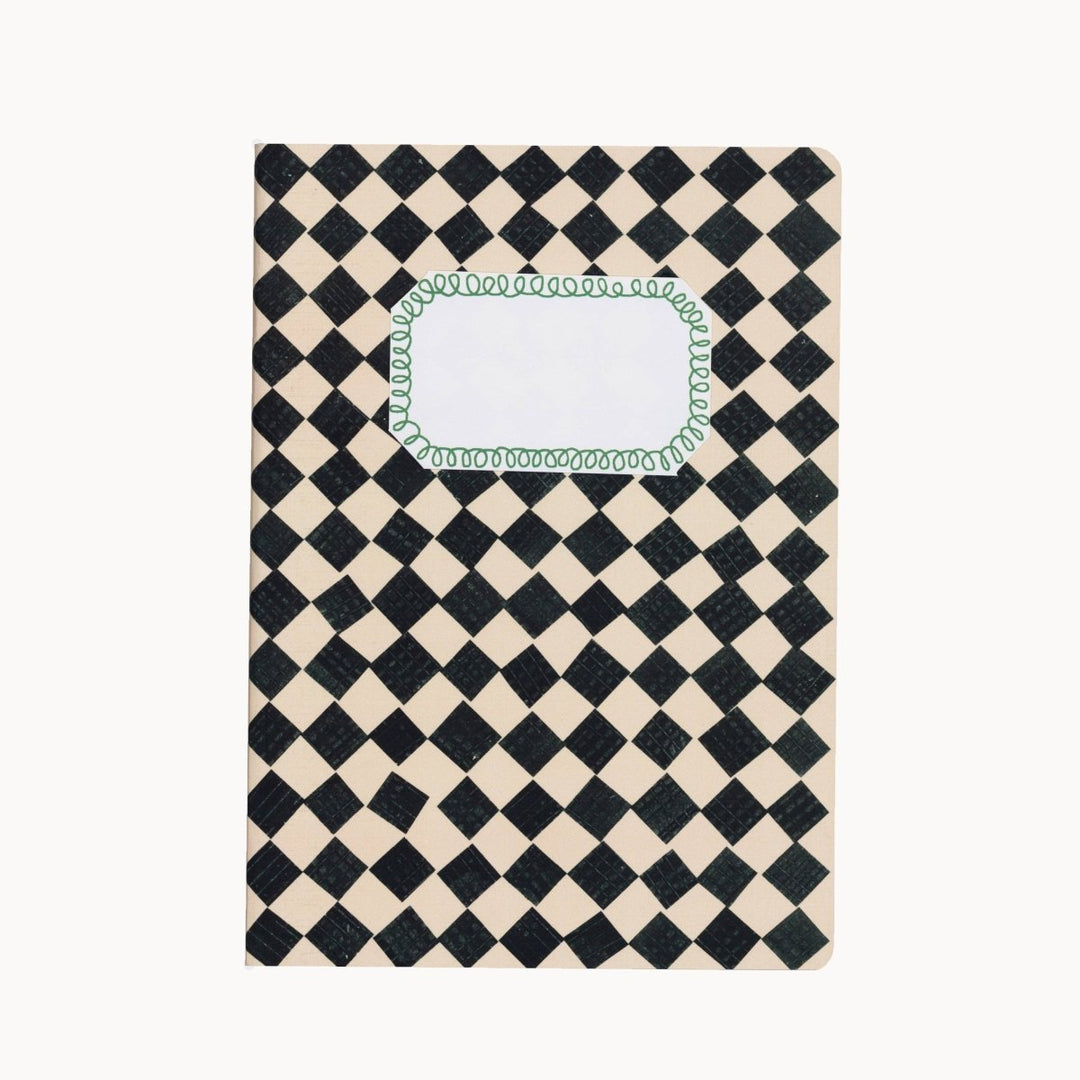 A5 Black and White Chequered Sketch/Notebook - Black & Beech
