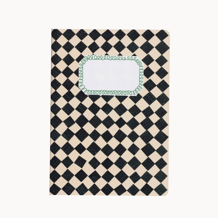A5 Black and White Chequered Sketch/Notebook - Black &amp; Beech