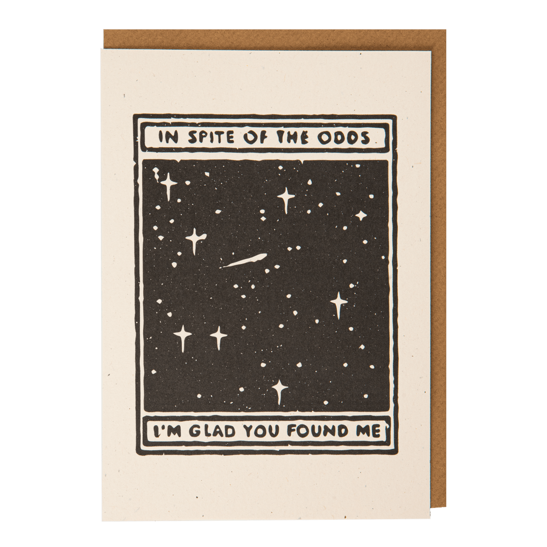 In Spite of the Odds | Medium Card - Greeting Card - Black & Beech