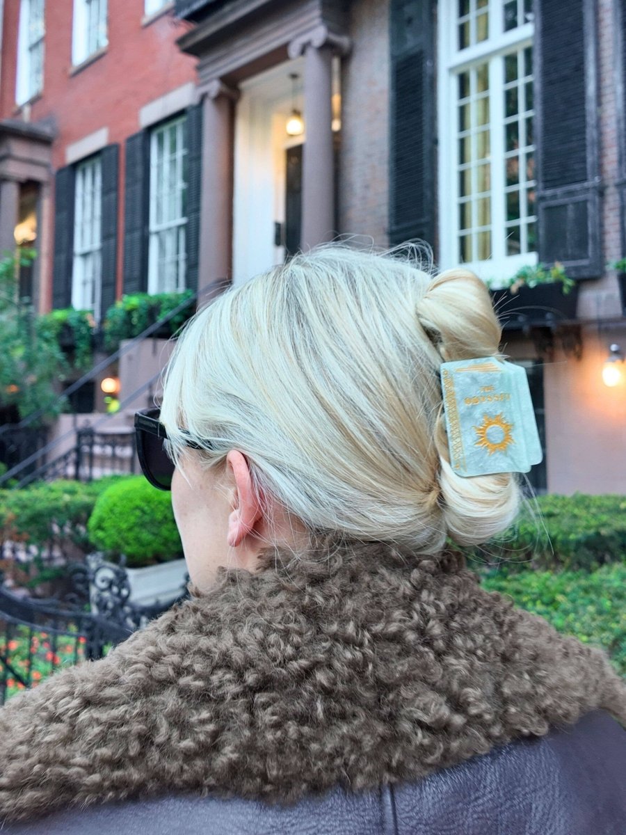 PREORDER - Hand - painted Mini The Odyssey Book Claw Hair Clip - Black & Beech