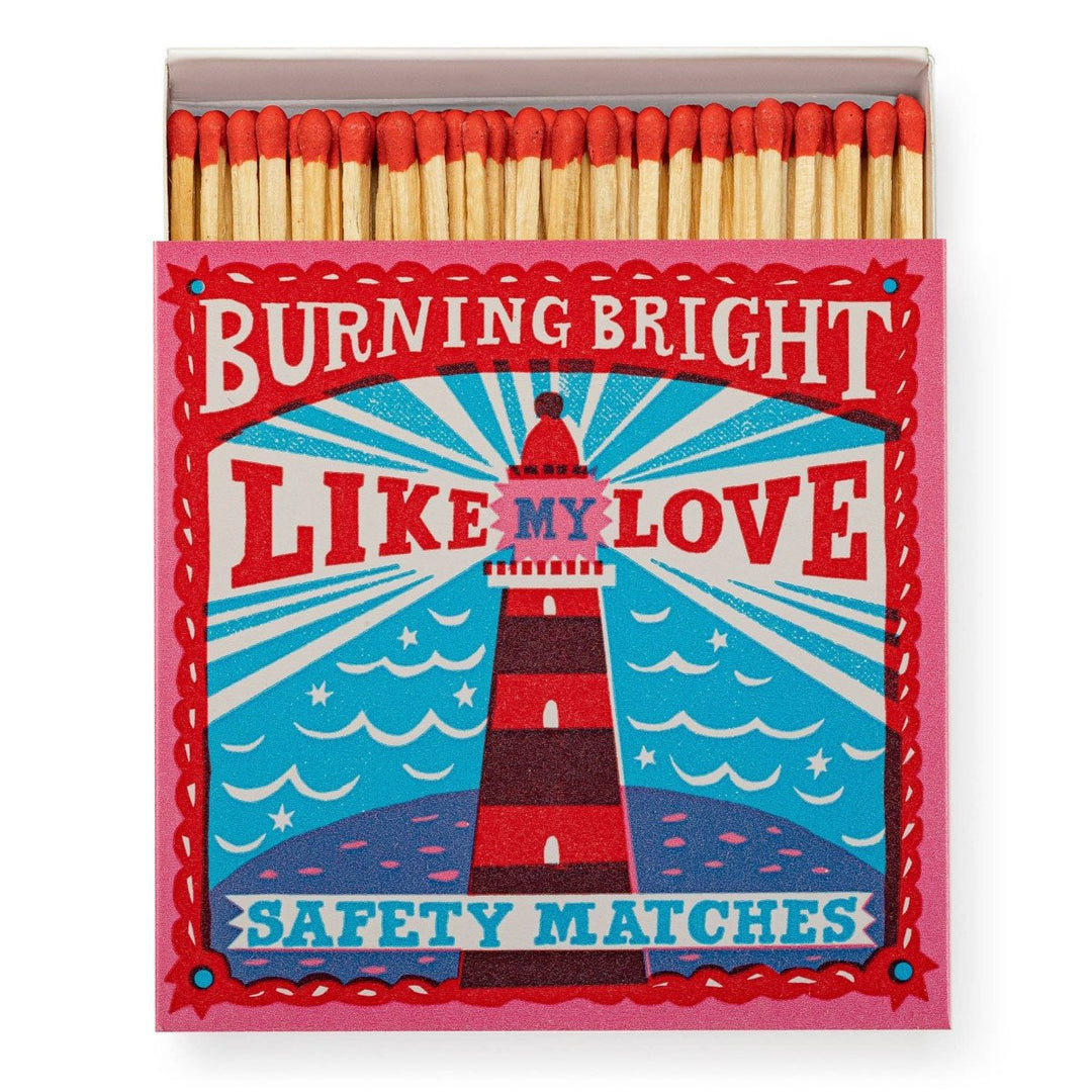 Burning Bright | Square - Safety Matches - Black & Beech