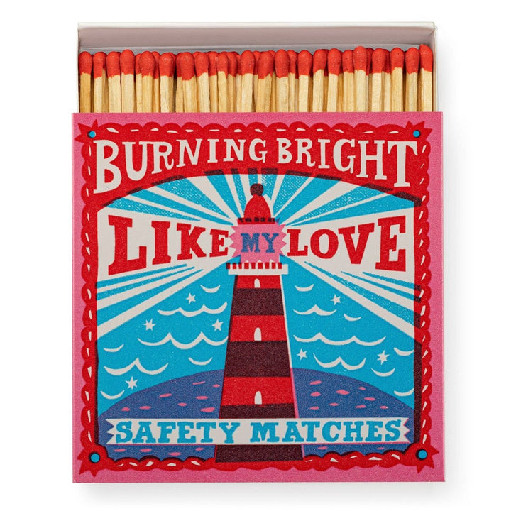 Burning Bright | Square - Safety Matches - Black &amp; Beech