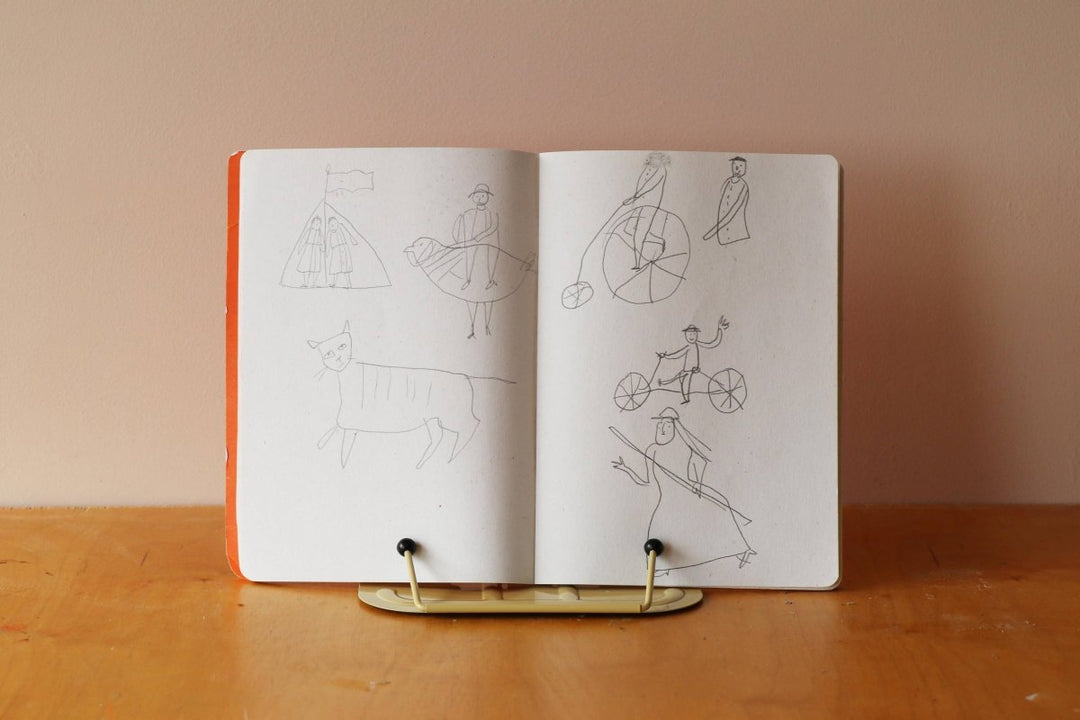 A5 Red and Pink Chequered Sketch/Notebook - Black & Beech