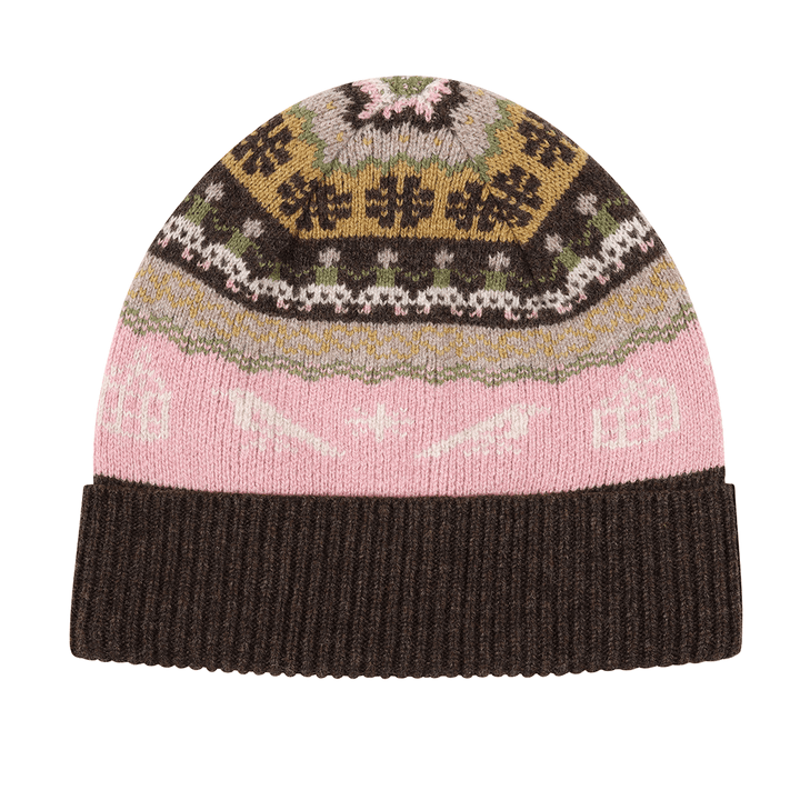 Fairisle Beanie in French Cocoa Hats Black & Beech