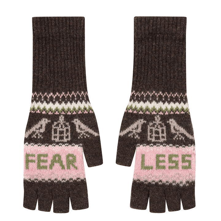 Fearless Fairisle Mittens in Cocoa Gloves & Mittens Black & Beech