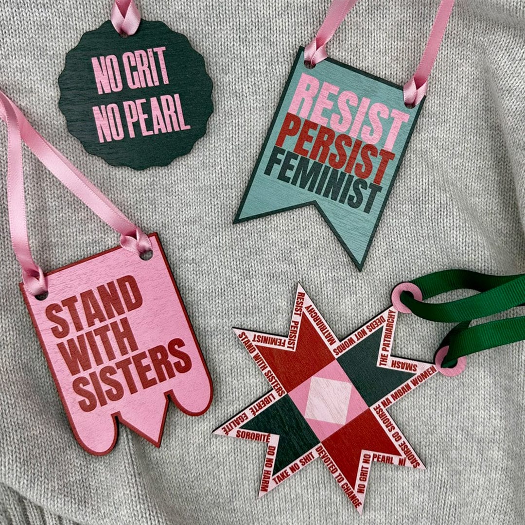 Feminist Christmas Decorations Black & Beech