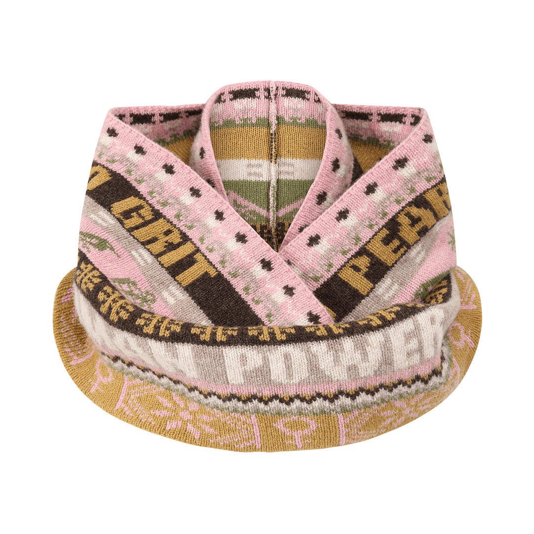 Feminist Fairisle Loop Scarf in Cocoa scarf Black & Beech