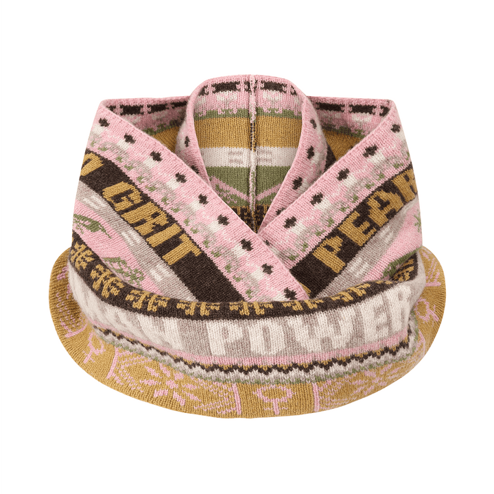 Feminist Fairisle Loop Scarf in Cocoa scarf Black & Beech
