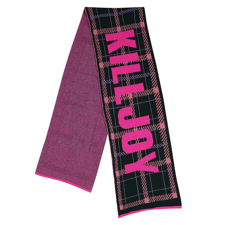 Feminist Killjoy Scarf in Forest Green & Neon Pink Scarves Black & Beech