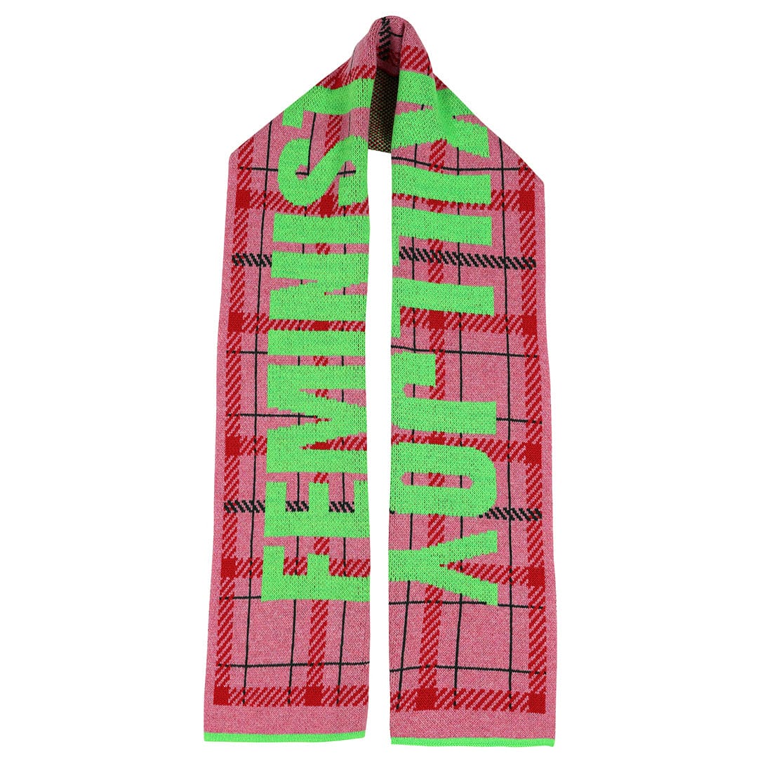 Feminist Killjoy Scarf in French Rose & Neon Green Scarves Black & Beech