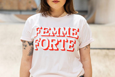 Femme Forte Candy Pink Cotton T-Shirt T-shirts Black & Beech