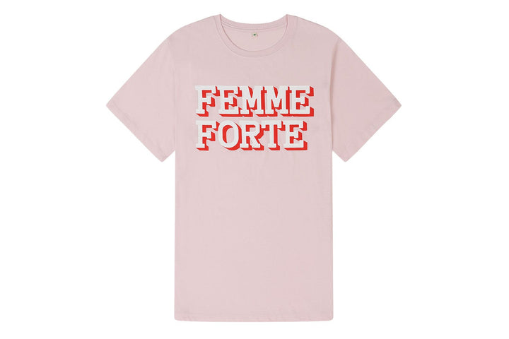 Femme Forte Candy Pink Cotton T-Shirt T-shirts Black & Beech