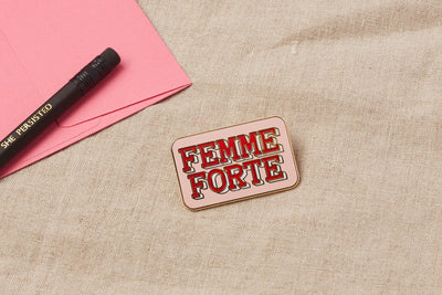 Femme Forte Enamel Pin Brooches & Lapel Pins Black & Beech
