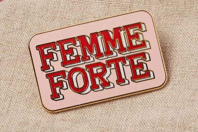 Femme Forte Enamel Pin Brooches & Lapel Pins Black & Beech