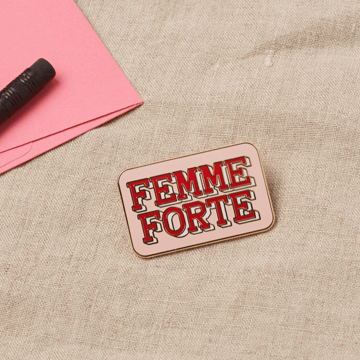 Femme Forte Enamel Pin Brooches & Lapel Pins Black & Beech