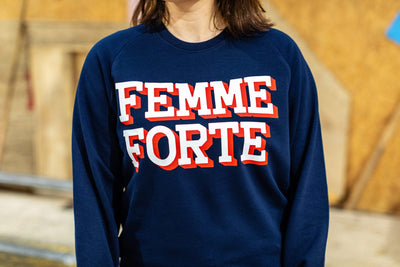 Femme Forte French Navy Cotton Sweatshirt Sweatshirts Black & Beech