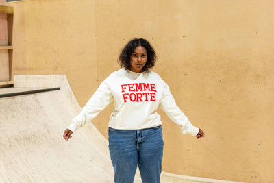 Femme Forte Natural Raw Organic Cotton Sweater Sweatshirts Black & Beech