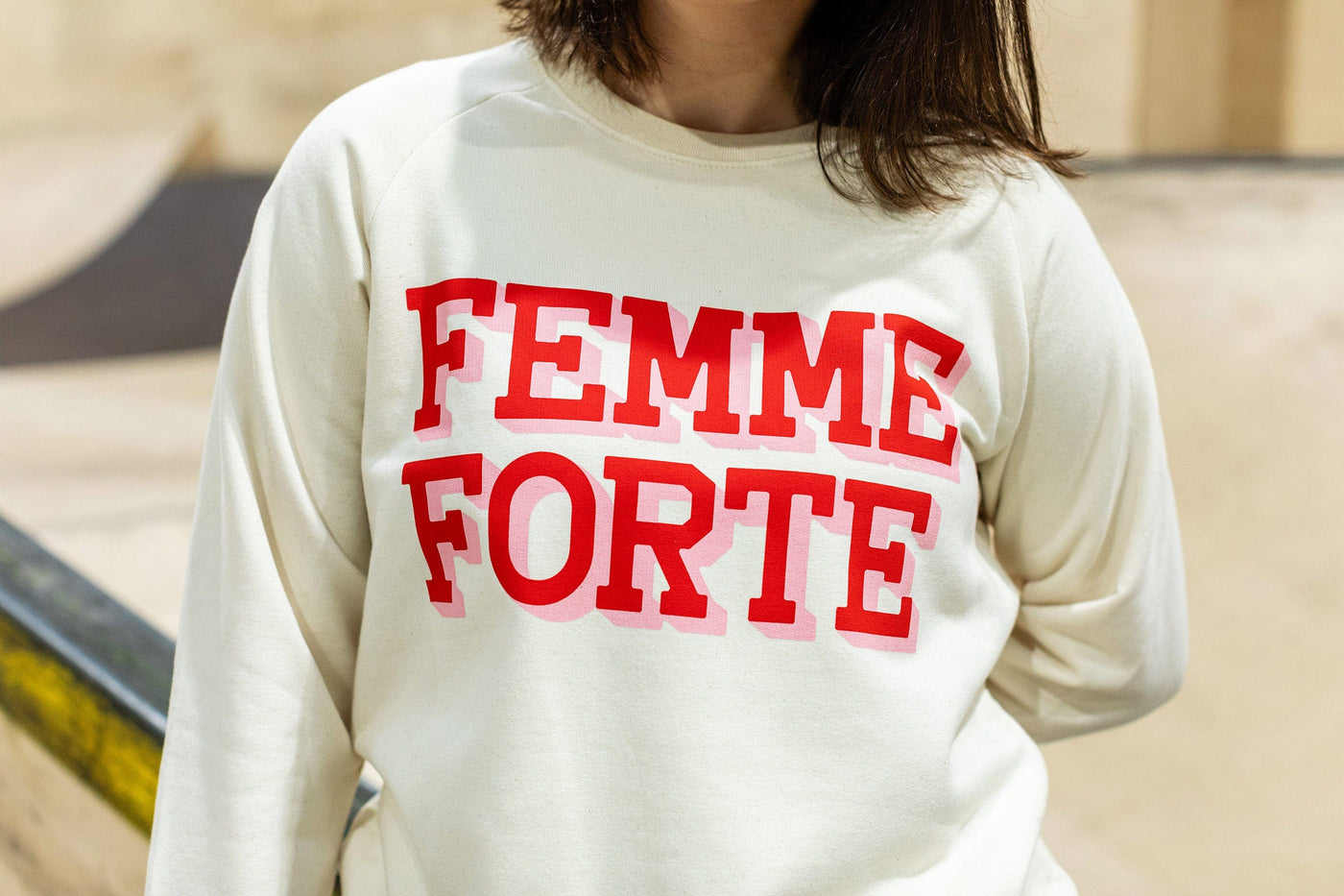 Femme Forte Natural Raw Organic Cotton Sweater Sweatshirts Black & Beech